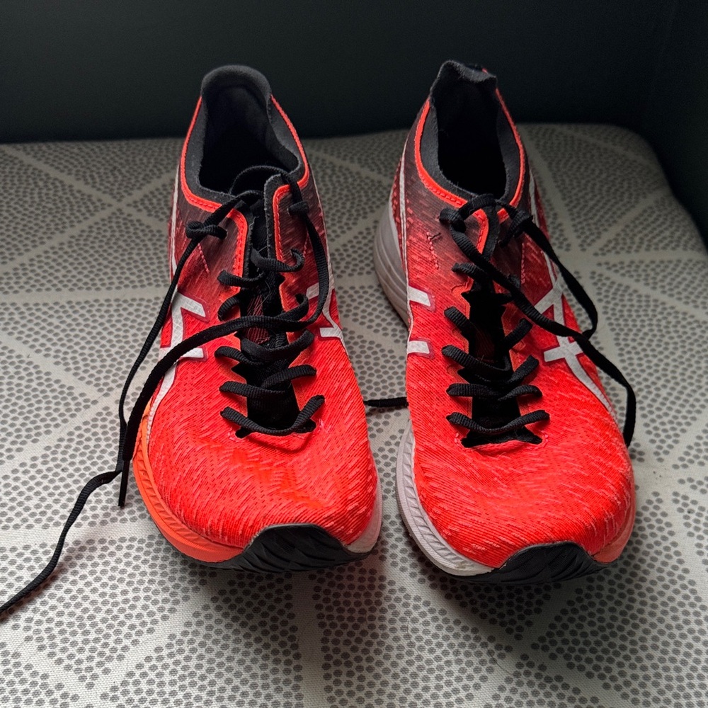 Women’s Bright Asics Magic Speed Nylon Plate Running Shoes with Black Accents